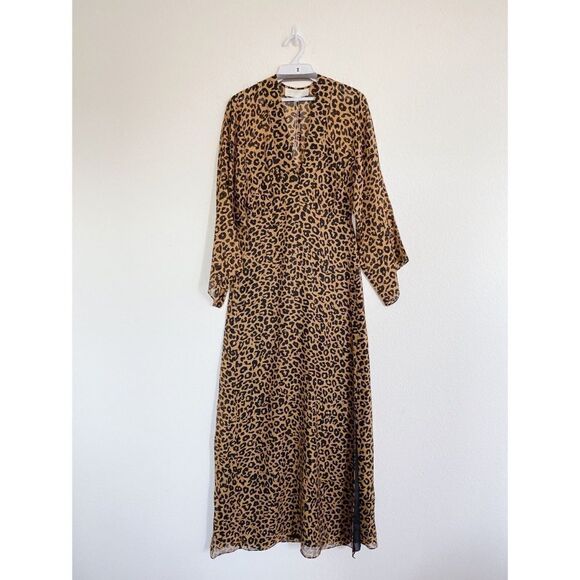 Michelle Mason 100% silk Long sleeve Plunge Gown - Picture 8 of 14